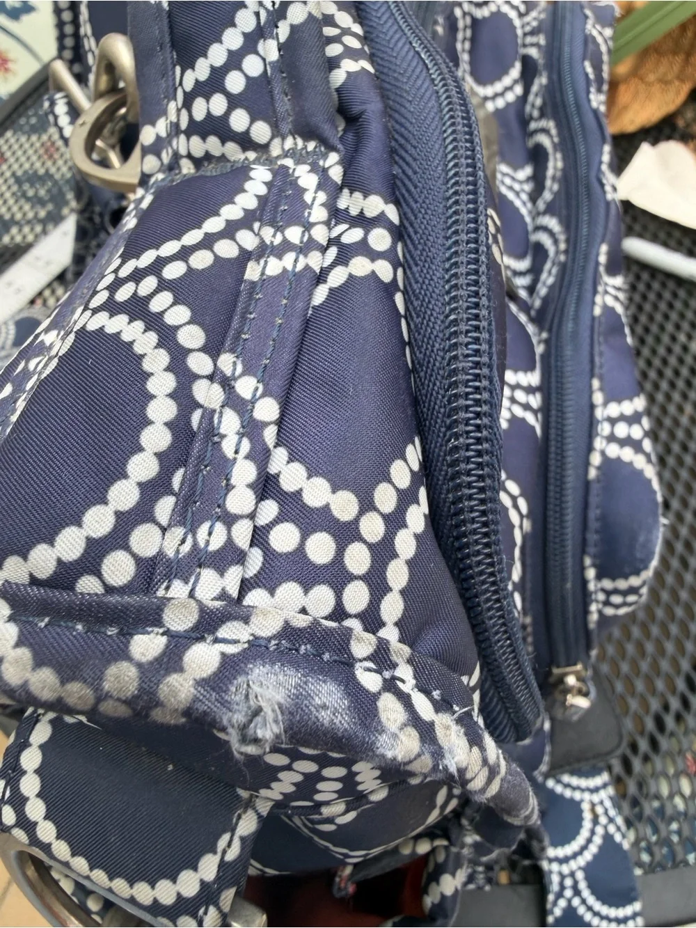 Jujube BFF Diaper Bag Backpack Navy‎ Dot Print Changing Pad